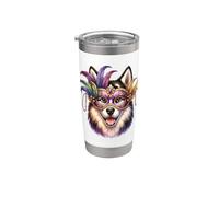 Perro Klee de Alaska Mardi Gras Vaso térmico de acero inoxidable de doble pared