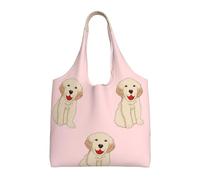 Perro labrador golden retriever,Bolsas de mano reutilizables, bolsas de supermercado, bolso de hombro de lona de gran capacidad