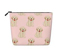 Perro Labrador Golden Retriever,Neceser de Maquillaje de imitación Lino, Neceser de Viaje portátil