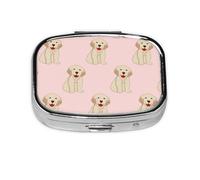 Perro Labrador Golden Retriever, Pastillero cuadrado para bolsillo o monedero, pequeño contenedor de pastillas, organizador de pastillas de viaje
