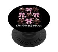 Perro Labrador Retriever Chocolate Lab Mama Mom PopSockets PopGrip Adhesivo