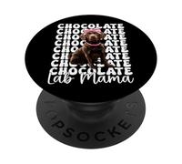 Perro Labrador Retriever Chocolate Lab Mama Mom PopSockets PopGrip Adhesivo