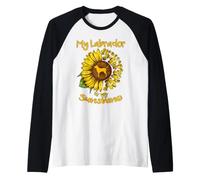 Perro Labrador Retriever My Sunshine Perro Girasol Camiseta Manga Raglan