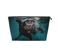 Perro Labrador Retriever Negro Nadando, Bolsa de artículos de tocador Bolsa de Maquillaje Bolsa de cosméticos Bolsa de artículos de tocador de Viaje portátil