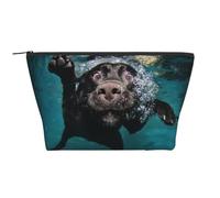 Perro Labrador Retriever Negro Nadando, Bolsa de artículos de tocador Bolsa de Maquillaje Bolsa de cosméticos Bolsa de artículos de tocador de Viaje portátil