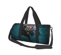 Perro Labrador Retriever Negro Nadando, Bolsa de Viaje de Gran Capacidad, Bolso Redondo, Bolsa de Viaje Deportiva, Bolsa de Mano, Bolsa de Fitness