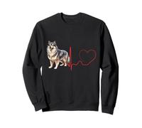 Perro Lapphund Finlandés Mi Latido del corazón EKG Funny Dogs My Cardio Sudadera