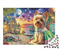 Perro Lindo 1000 Pieces Premium Cardstock montaña Yorkie Jigsaw Puzzle for Adults Decompression Creativity Wall Decor Best Gift for Women Men Friends 70x50cm/1000pcs