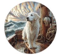 Perro Lindo 1000p Rompecabezas Redondo Adultos-Niños Perro Mascota Circular Puzzle Niños: Tapete Portátil Juguete EduGatoivo Decoración Hogar 1000pcs (67.5x67.5cm)