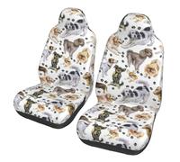 Perro Lindo Cachorro,Funda para Asiento de Coche Protectores para Asientos Delanteros de Coche, 2 Unidades