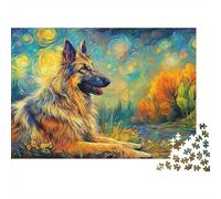 Perro Lindo Puzzle De 1000 Piezas Y Niños +14 Años Perfil Perro Starry Impossible Rompecabezas Juego Familiar Regalo De Decoración del Hogar 70x50cm/1000pcs