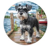 Perro Lindo Rompecabezas De Redondo 1000 Piezas Adultos para Niños Circular Puzzle Niños Hombres Niñas Mujeres Construir Maquetas 1000pcs (67.5x67.5cm)