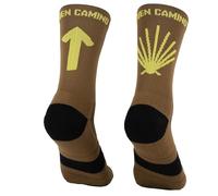PERRO LOCO CLOTHES Camino de Santiago. Calcetines Antiampollas Antiolores Compresivos Transpirables Compresión (Buen Camino 46 48 Marrón)