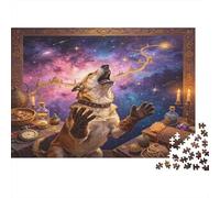 Perro Mágico Cielo Estrellado Fantástico Puzzle de 1000 Piezas Puzzle para Adultos Papel Puzzle para Toda la Familia Relajación Concentración Regalo Decoración Hogar 52x38cm/1000pcs
