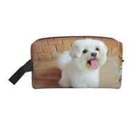 Perro Maltés, Bolsa de Maquillaje Bolsa de cosméticos Bolsa de artículos de tocador de Viaje portátil Organizador de Bolsa de Maquillaje