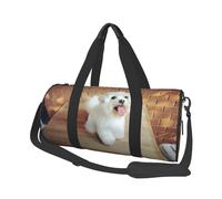 Perro Maltés, Bolsa de Viaje de Gran Capacidad, Bolso Redondo, Bolsa de Viaje Deportiva, Bolsa de Mano, Bolsa de Fitness