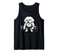 Perro maltés Halterofilia Culturista Entrenamiento Gimnasio Amante Camiseta sin Mangas