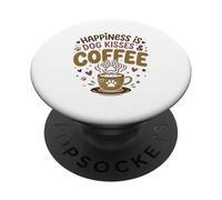 Perro Mamá Amante del Café Perro Besos Piel Mamá Dueño De Perro PopSockets PopGrip Adhesivo