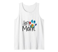 Perro mamá Cachorro Pistas Cachorro Amor día de la Madre teñido Anudado Mejor Amiga Camiseta sin Mangas