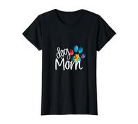 Perro mamá Huella Cachorro Amor día de la Madre teñido Anudado Mejor Amiga BFF Camiseta gráfica económica, Mujer, Negro, L