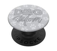 Perro mamá huella huella de texto texto de teléfono popper Pop Out gris PopSockets PopGrip Intercambiable