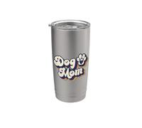 Perro Mamá Vintage Perro Amante De Las Mascotas Mujeres Niñas Perro Mam Vaso térmico de acero inoxidable de doble pared
