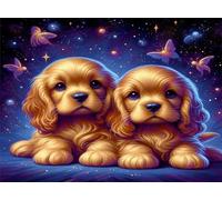 Perro Mariposa del Cielo Estrellado - Puzle de 1500 Piezas - Rompecabezas DIY Pintura, Entretenimiento Creativo, para Adultos Mayores de 14 años Decoración del Hogar