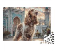 Perro Marrón Blanco Puzzle de 1000 Piezas para Adultos Arquitectura de Mezquita Juego de Puzzle 1000 Piezas Relajante Hogar Regalo 52x38cm/1000pcs