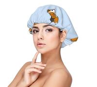 Perro mascota de dibujos animados,Gorro de dormir de satén para adultos - Gorro de dormir elástico para mujer, cubrecabello nocturno