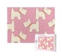 Perro Mascota de Dibujos Animados Scottish Terrier,Rompecabezas de Madera de 500 Piezas, Juego Familiar, Rompecabezas para Adultos, Adolescentes, decoración del hogar