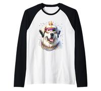 Perro Mastín del Pirineo de Mardi Gras Camiseta Manga Raglan
