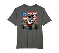 Perro militar bandera de Estados Unidos soldado valiente del ejército americano Camiseta