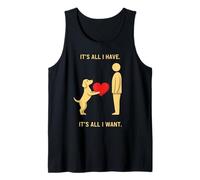 Perro Minimalista Que Ofrece Arte simbólico de Enlace de Mascotas con corazón Camiseta sin Mangas