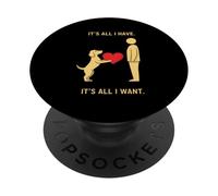 Perro Minimalista Que Ofrece Arte simbólico de Enlace de Mascotas con corazón PopSockets PopGrip Adhesivo