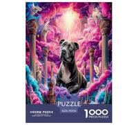 Perro Negro Poderoso Puzzle De 1000 Piezas, Moderno DIY,Entretenimiento Creativo para Adultos Y Niños Mayores De 12 Años Un Rompecabezas Desafiante - Obra De Arte 70x50cm/1000pcs