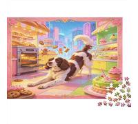 Perro Panadería Puzzle de 1000 Piezas Papel para Adultos Escena de Repostería Juego de Puzzle 1000 Piezas Relajación Hogar Regalo 52x38cm/1000pcs