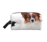 Perro Papillon Esponjoso, Bolsa de Maquillaje Bolsa de cosméticos Bolsa de artículos de tocador de Viaje portátil Organizador de Bolsa de Maquillaje