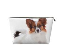 Perro Papillon Esponjoso, Bolsa de Maquillaje Bolsa de cosméticos Bolsa de artículos de tocador de Viaje portátil Bolsa de artículos de tocador