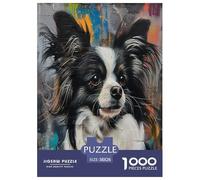 Perro Papillon Puzzle De 1000 Piezas Rompecabezas para Adultos Rompecabezas 1000 Piezas para Adultos para Amantes O Amigos Rompecabezas Imposable 38x26cm/1000pcs