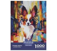 Perro Papillon Rompecabezas Imposible,desafío para Adultos Juego EduGatoivo 1000 Piezas Obra De Arte De Juego De para Adultos, Regalos A Partir De 14 Años 70x50cm/1000pcs