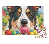 Perro Pastor 1000 Piezas Cartón Reciclado Rompecabezas Completo Familia Desarrollo Cognitivo Regalo Día del Padre Set Regalo Imprescindible 52x38cm/1000pcs