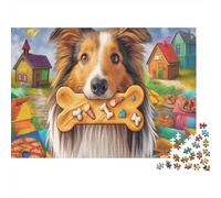 Perro Pastor 1000 Piezas Cartón Reciclado Rompecabezas Completo Familia Desarrollo Cognitivo Regalo Día del Padre Set Regalo Imprescindible 70x50cm/1000pcs