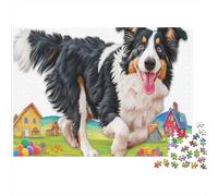 Perro Pastor 1000 Piezas Cartón Resistente Perro Adorable Rompecabezas Estándar Adolescentes 12-18 Relajación Regalo Día del Padre Regalo Premium 70x50cm/1000pcs