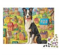Perro Pastor 1000 Piezas Papel Ecológico Paquete De Rompecabezas para Adultos Y Niños De 12 Años Juego De Familia Decoración De Paredes Paquete De Valor 52x38cm/1000pcs