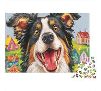 Perro Pastor 1000 Piezas Papel Ecológico Paquete De Rompecabezas para Adultos Y Niños De 12 Años Juego De Familia Decoración De Paredes Paquete De Valor 38x26cm/1000pcs