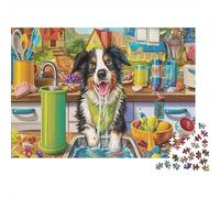 Perro Pastor 1000 Piezas Stock De Cartas Premium Rompecabezas Clásicos Pareja Socios Alivio del Estrés Decoración De Paredes Paquete De Valor 70x50cm/1000pcs