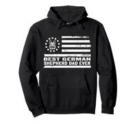 Perro Pastor alemán Bandera Estadounidense patriótica Retro Sudadera con Capucha