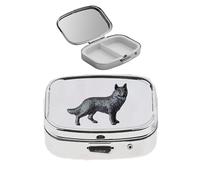 Perro pastor alemán D2 acabado negro hecho de fino peltre inglés en un pastillero con espejo para 2 días