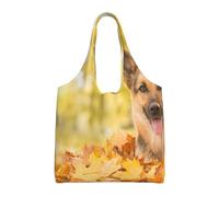 Perro pastor alemán de arce,Bolsas de mano reutilizables, bolsas de supermercado, bolso de hombro de lona de gran capacidad