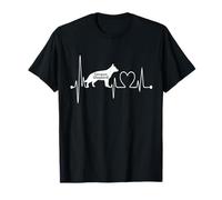 Perro Pastor alemán Latido del corazón EKG Perros Son mi Cardio Camiseta